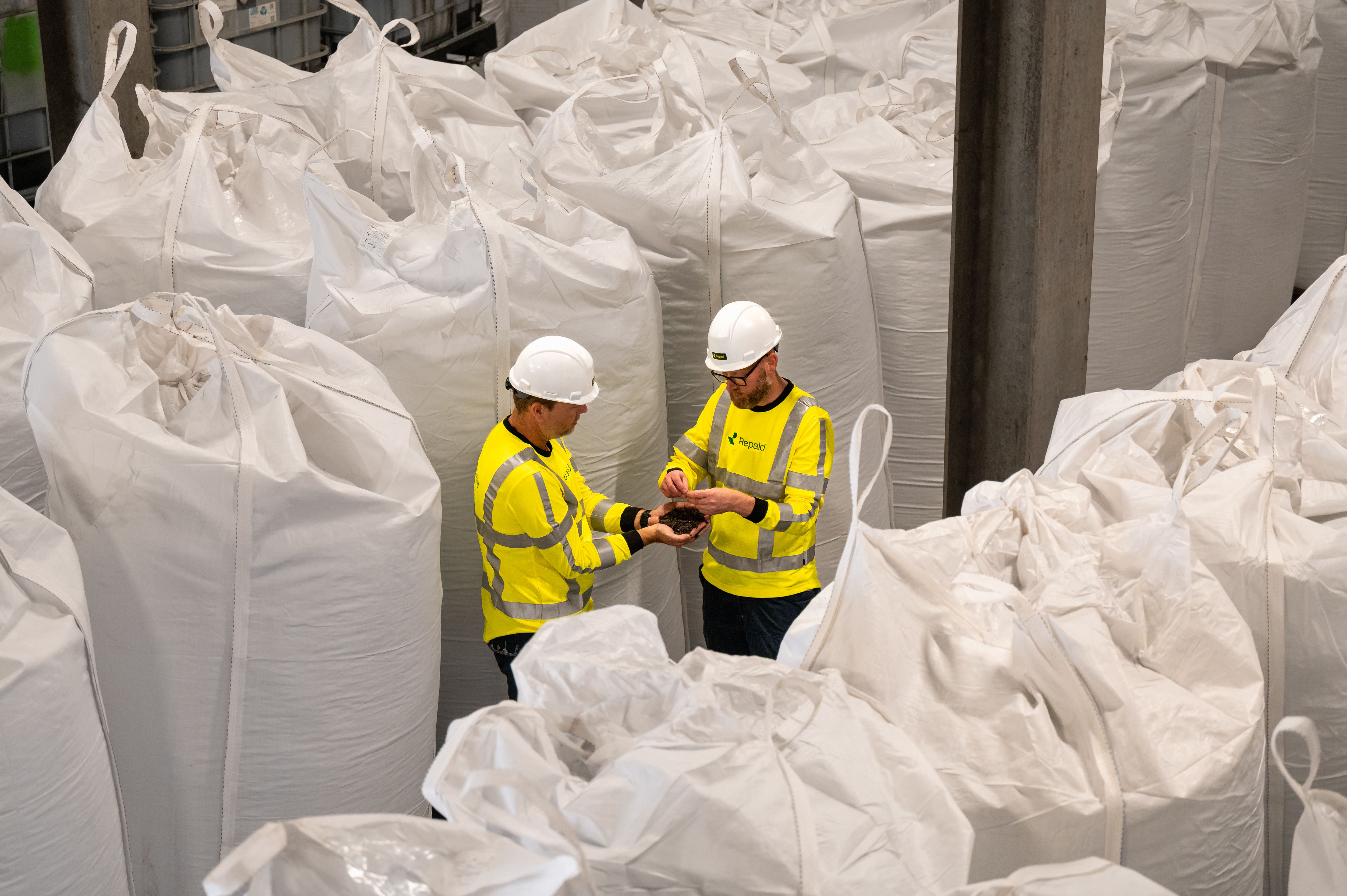 Teruggewonnen grondstoffen vanuit luierrecycling